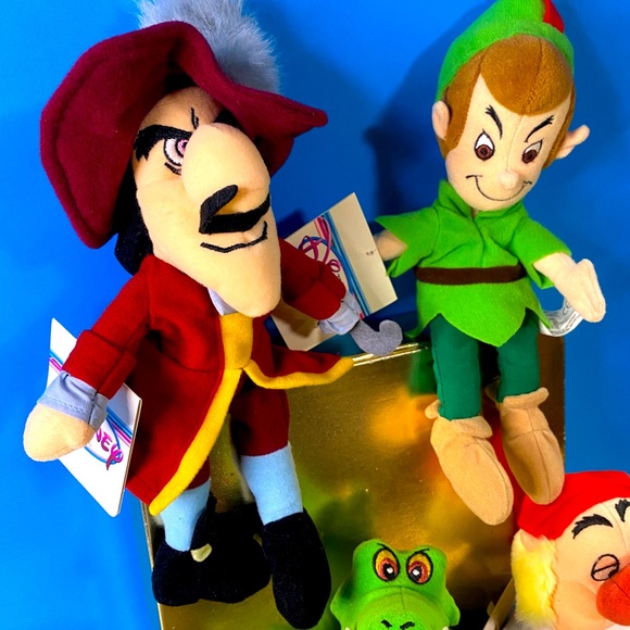 DISNEY EXCLUSIVE NWT VTG 90s PETER PAN RETIRED BEAN BAG PLUSH COMPLETE SET OF 5 - Picture 5 of 14